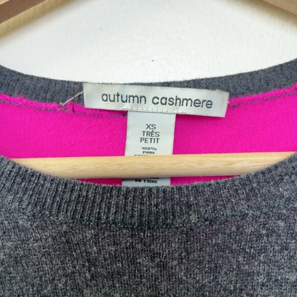 Autumn Cashmere Mens Xsmall Crew Neck Pink Grey Sweater - Picture 5 of 12